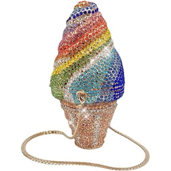 NWT Sparkling Bling Swarovski Crystal Rhinestone Ice Cream Popsicle Clut… - Picture 6 of 17